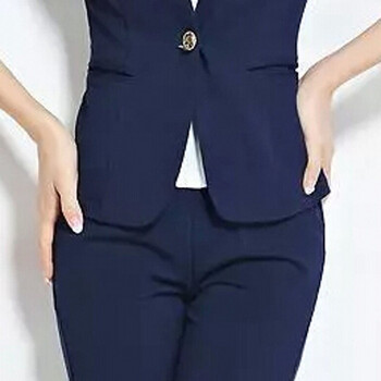 韩逸布舍春秋装运动装卫衣女休闲西装三件套运动服套装06N5bl 蓝色 L