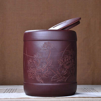 
                                                            茗露 紫砂茶叶罐 宜兴紫砂茶缸 11饼茶罐 存茶罐茶仓普洱罐白茶罐 宜兴紫砂茶叶罐 大号茶 紫砂牡丹罐                