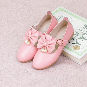 2017女童鞋皮鞋公主春秋韩版小女孩单鞋 粉红色 36码内长约22.0cm