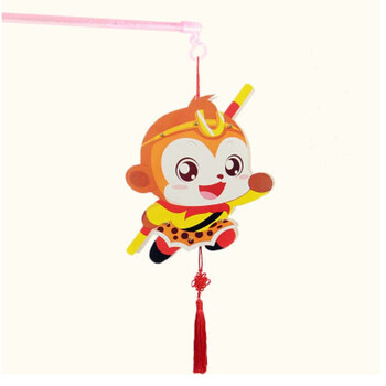 骁熊元宵节 元旦节日手提小灯笼儿童手工制作卡通led纸灯笼 猴