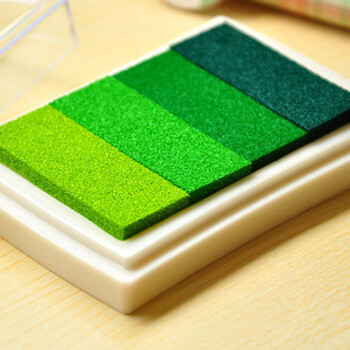 创意糖果色渐变彩色印泥 大号彩虹腰型 diy印章 绿色渐变