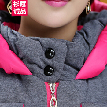 衫蔻诚品  2015秋冬装新款女装外套加大加厚连帽羽绒棉衣中长款修身马甲背心坎肩马夹女上衣 蓝色 4XL