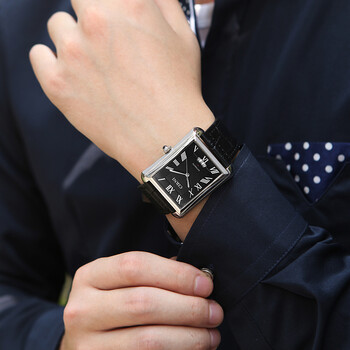 西亚尼(cirni)方形手表 男表 自动机械表复古时尚真皮带休闲防水方型