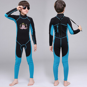 3mm一件氯丁橡胶蓝 粉两色儿童潜水服冲浪服厂家直销 my036 7-8