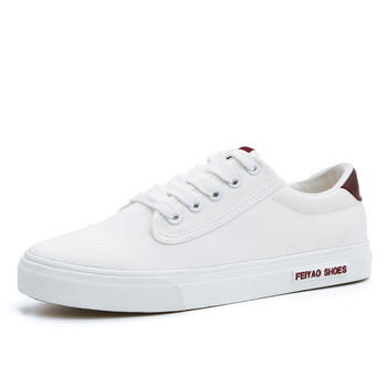 飞耀小白鞋女学生透气超纤系带休闲鞋女经典百搭帆布鞋女l-681 黑色