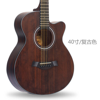 威伯民谣吉他40寸41寸复古色原木吉他初学者学生入门练习吉它乐器 40