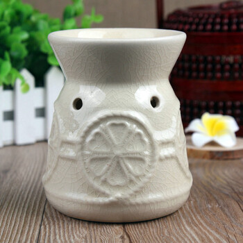 芳夕  冰裂陶瓷香薰炉 蜡烛香薰灯泰国工艺裂纹釉精油灯熏香 9403蓝色