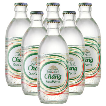 泰國進口 泰象牌Chang大象蘇打水0糖0卡0脂氣泡水 原味無糖蘇打水弱堿性含氣泡水飲料 325ml*6瓶