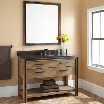 欧杜莎(oudusha) 欧杜莎实木浴室柜组合 北欧工业风格做旧卫浴柜洗脸