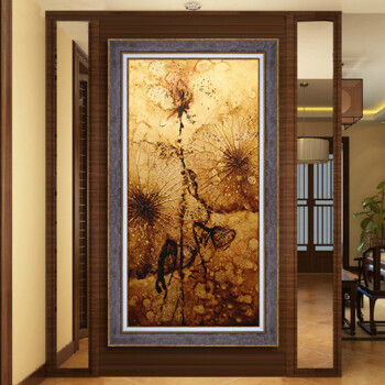 
                                        博艺佳东南亚油画泰式金箔画别墅家居玄关走廊挂画纯手绘油画装饰画 A 50*105CM                