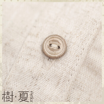 树夏2015夏装新款女装棉麻复古刺绣宽松抽褶花边短外套W114051C 浅卡其 M