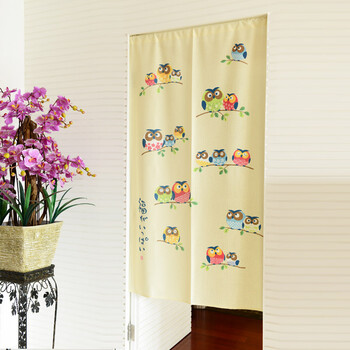 
                                        风雅荷塘 相亲相爱85*150CM 经编纱精品印花风水门帘 布艺 隔断 送杆                