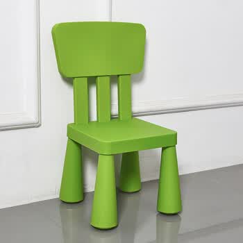 桌椅彩色塑料材质稳固有靠背幼儿园儿童学习吃饭桌椅 绿色椅子一张
