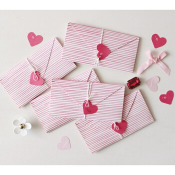 心形信纸 送女友男友闺蜜韩国风文艺信封贺卡生日留言卡/2枚一套 两枚