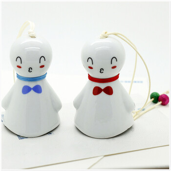 卓麦 晴天娃娃陶瓷情侣风铃日式创意礼物 亲亲风铃 1对