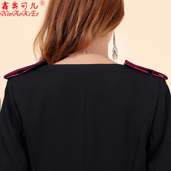 鑫奥可儿 2015秋季新款韩版女简约中长款西服修身小西装外套9603# 白色 XL