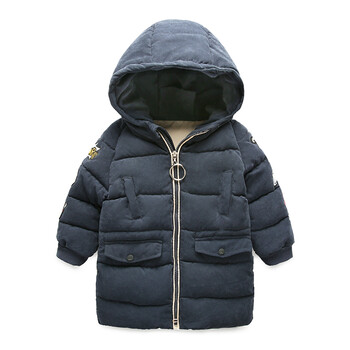 男童棉服秋冬宝宝长款棉衣男加厚童装小童棉袄女儿童外套夹棉冬装