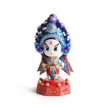 京剧戏曲摆件 脸谱装饰玩偶工艺品 中国风特色民间工艺品 赵云