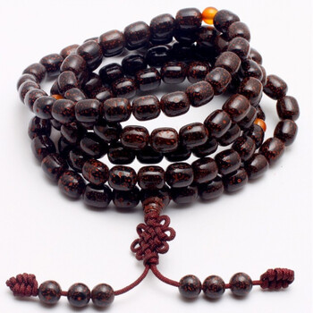 尼泊尔铁蛋桶珠菩提 铁蛋籽铁胆星月菩提8*9mm红点高