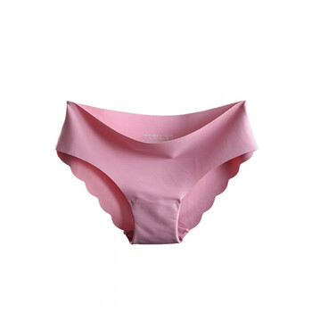 春季新款 无痕冰丝一片式低腰性感档女士三角裤内裤 藕色 m