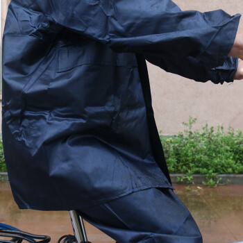 
                                                            Aprilsun 分体式雨衣 电动车单人摩托车自行车男士厚雨裤雨衣两件套装 深蓝色                