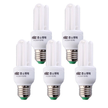 雷士照明 11wU型节能灯5只套装 YPZ220/11-3U E27黄光