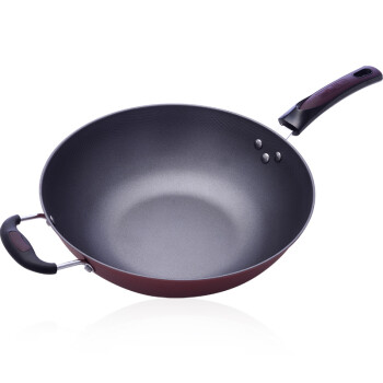 
                                        WOMI沃米 不粘炒菜锅 炒锅无油烟铁锅 电磁炉通用锅具32CM WM-K101 无盖                