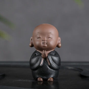 可爱茶宠摆件精品可养小和尚 创意精品茶具茶道配件紫砂茶艺茶玩 一心