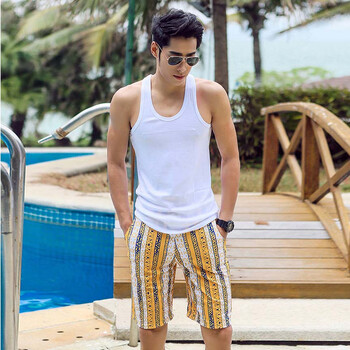 情侣泳衣2018新款情侣款性感沙滩情侣泳装海边度假比基尼套装 黄色男