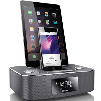 
                                        飞利浦（PHILIPS）DC395 音响 无线蓝牙家居音响 苹果iPhone6S/6Plus/5/iPad双接口充电器 收音机                