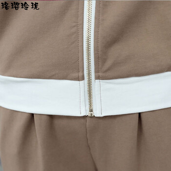 珞璎玲珑2016新款运动衣服休闲女士卫衣套装5601# 褐色 L