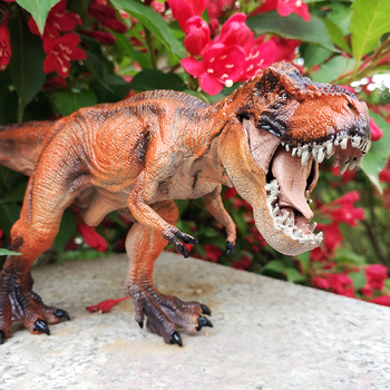 实心环保塑胶行走霸王龙暴龙模型仿真恐龙玩具世界 行走霸王龙红色 原