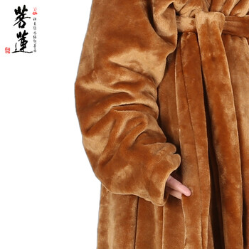 
                                        菩莲禅修加厚高档保暖法兰绒禅修打坐毯/瑜伽披肩打坐披风斗篷-B 驼色 大号                