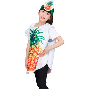儿童水果蔬菜演出服幼儿动物表演男女童diy子时装走秀服装 菠萝 170cm
