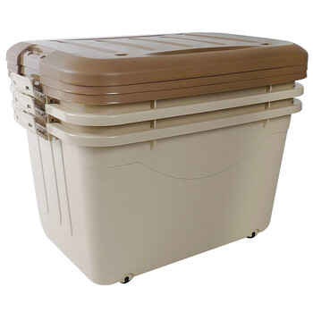 
                                        
                                        禧天龙Citylong 60L大号卡其色收纳箱带滑轮环保塑料储物箱家用整理箱3个装 6063                