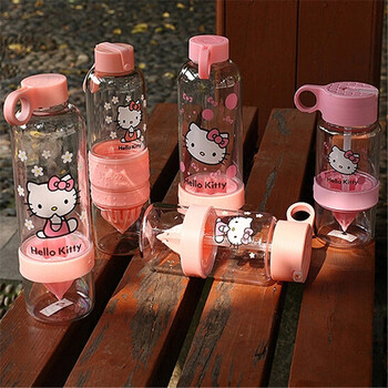 
                                        hello kitty 儿童柠檬杯 塑料卡通KT猫榨汁杯随手杯水杯 KT猫 大人款800ml                