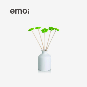 emoi 毛毡香薰配饰 四叶草形 创意家居芦苇杆装饰 日式良品简约基本生活无印北欧风格 白色