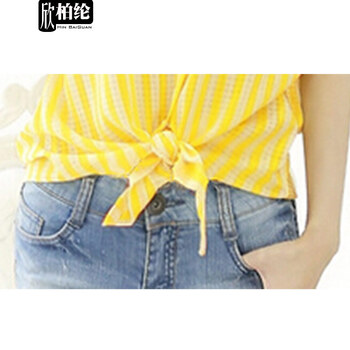 欣柏纶2015夏装新款宽松蝙蝠袖衬衫女XC5068 橘黄色 M