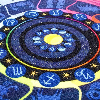 
                                        毯客创意欧美风圆毯系列 时尚潮流复古星座地毯客厅卧室电脑椅毯圆形地毯 十二星座色环 150CM圆毯                