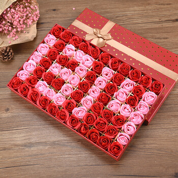 生日礼物创意玫瑰香皂花礼盒 红色1314