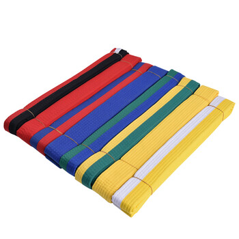 跆拳道黑带彩色晋级考级道带绣字黄带儿童空手道腰带教练红带 红黑220