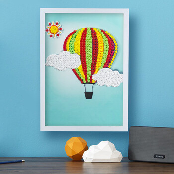 幼儿园纽扣画diy材料包手工制作儿童益智粘贴画子宝宝创意贴画 热气球