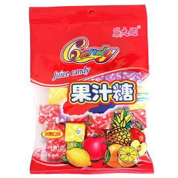 马大姐 水果口味果汁糖 休闲零食 糖果年货 怀旧美食 120g*3袋