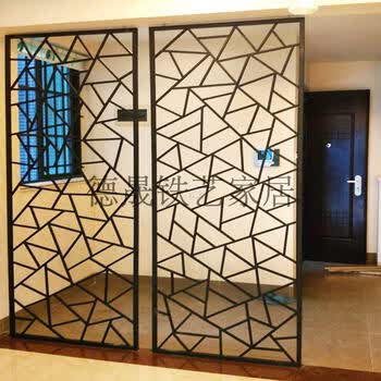 铁艺镂空隔断墙面装饰创意客厅玄关移动屏风办公酒吧铁艺网格围栏