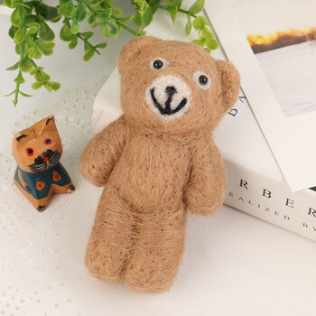 好运兔羊毛毡戳戳乐泰迪熊儿童玩具礼品diy手工饰品材料 小号红色