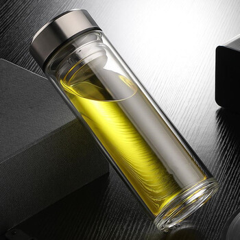 玻璃保温杯家用带盖玻璃茶水茶杯男士隔热可爱喝水大容量水杯子玻璃杯