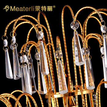 蒙特丽 金黄色水晶吊灯5803 大型豪华别墅楼梯灯餐厅灯客厅灯具(B) 500*1700