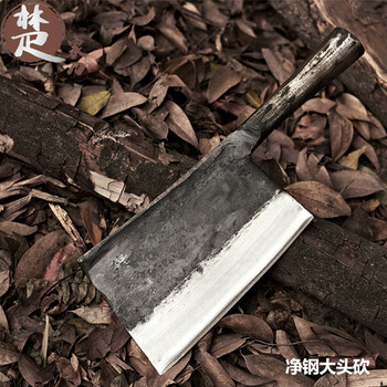 
                                        楚家刀（chujiadao） 手工锻打斩骨刀锰钢剁骨斧砍骨刀加厚一体老式铁菜刀砍骨头肉铺专用砍大坎刀                