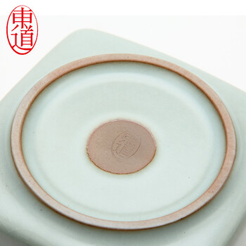 恒福东道汝窑茶具正品方圆二两茶叶罐陶瓷礼盒包装景德镇汝窑开片 天青