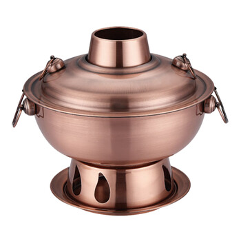 御壶堂 不锈钢木炭小火锅炉 双人连体结构北京家用小火锅酒楼餐厅明炉